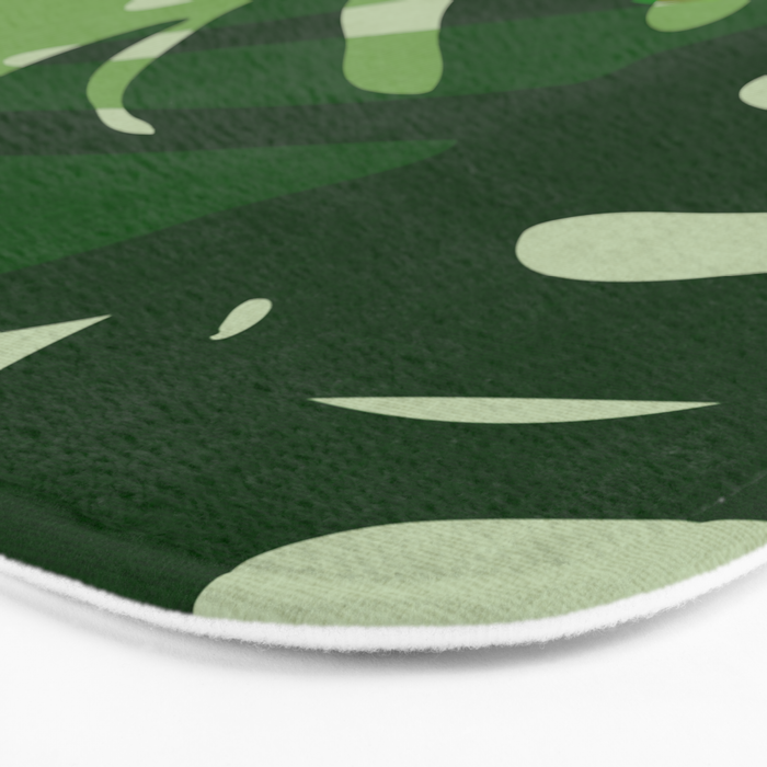 monstera leaf greenery minimal cut outs composition Bath Mat Gallery Image 3