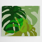 monstera leaf greenery minimal cut outs composition Jigsaw Puzzle Gallery Image 1