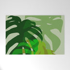 monstera leaf greenery minimal cut outs composition Welcome Mat Gallery Image 1