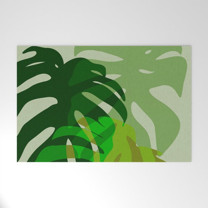 monstera leaf greenery minimal cut outs composition Welcome Mat Gallery Image 1
