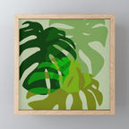 monstera leaf greenery minimal cut outs composition Mini Art Print Gallery Image 1