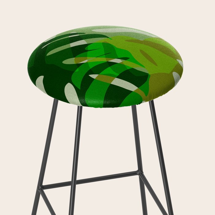 monstera leaf greenery minimal cut outs composition Stool Gallery Image 2