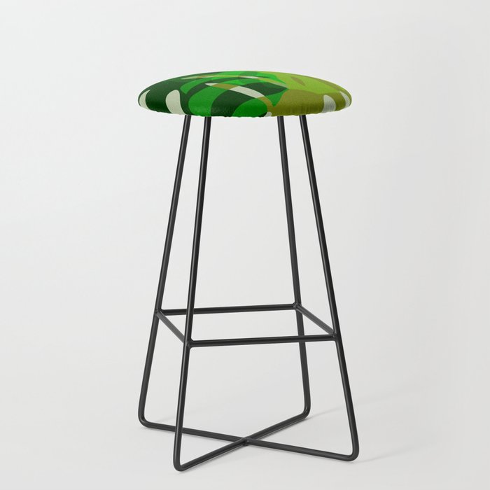monstera leaf greenery minimal cut outs composition Stool Gallery Image 1