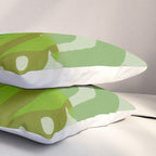 monstera leaf greenery minimal cut outs composition Pillow Sham Gallery Image 3