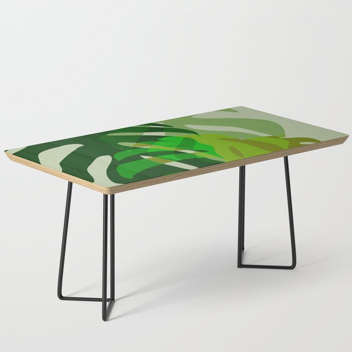 monstera leaf greenery minimal cut outs composition Coffee Table Gallery Image 1