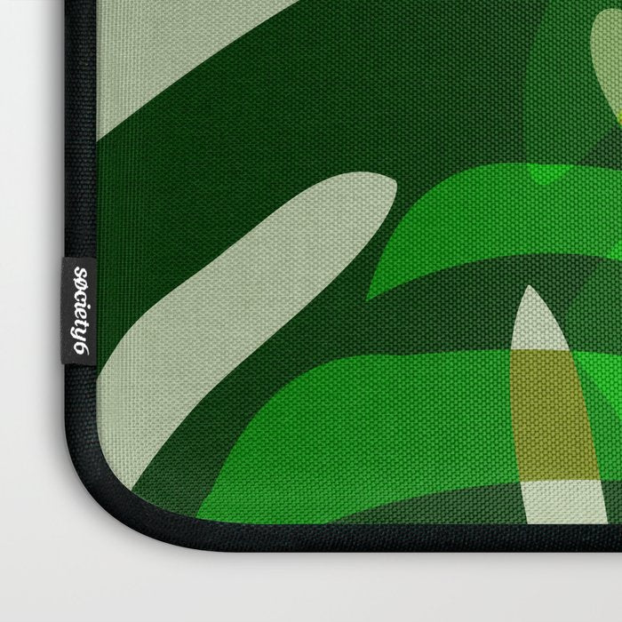 monstera leaf greenery minimal cut outs composition Laptop Sleeve Gallery Image 3