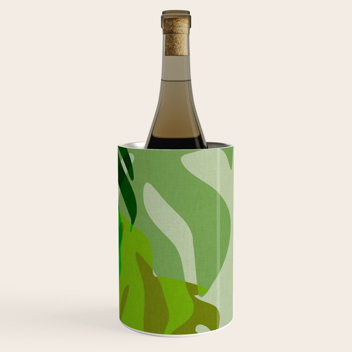 monstera leaf greenery minimal cut outs composition Wine Chiller Gallery Image 3