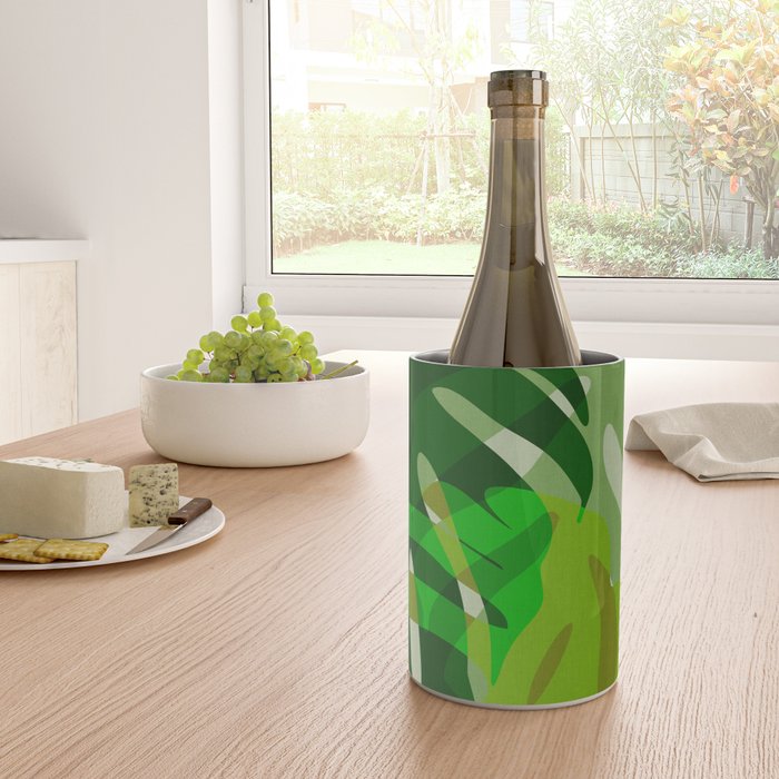 monstera leaf greenery minimal cut outs composition Wine Chiller Gallery Image 4