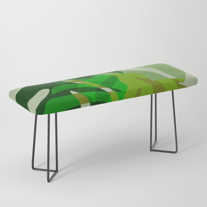 monstera leaf greenery minimal cut outs composition Bench Gallery Image 1