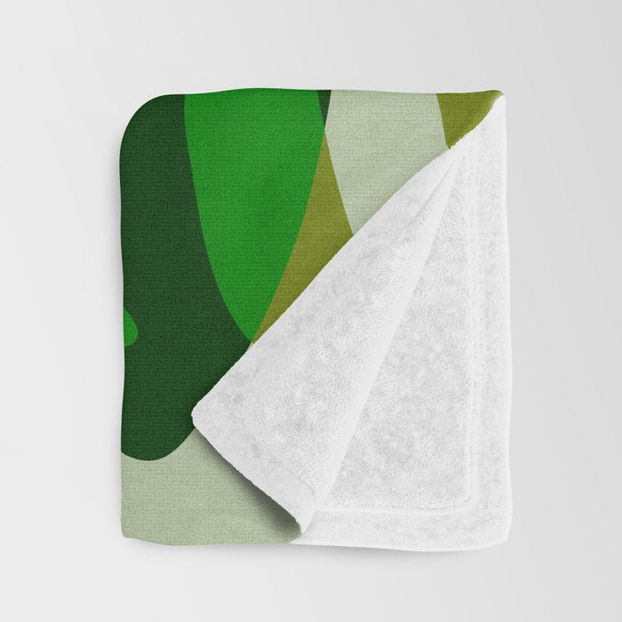 monstera leaf greenery minimal cut outs composition Throw Blanket Gallery Image 3