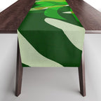 monstera leaf greenery minimal cut outs composition Table Runner Gallery Image 1