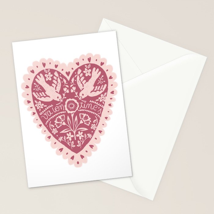 Handmade Valentines heart Stationery Card Gallery Image 2