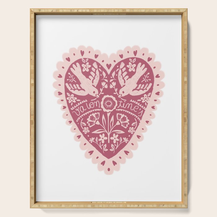 Handmade Valentines heart Serving Tray Gallery Image 1
