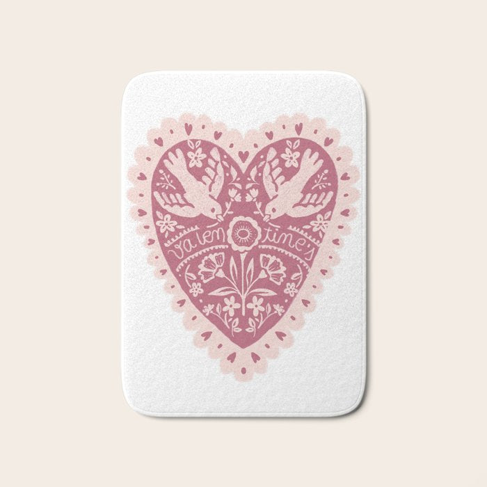 Handmade Valentines heart Bath Mat Gallery Image 1