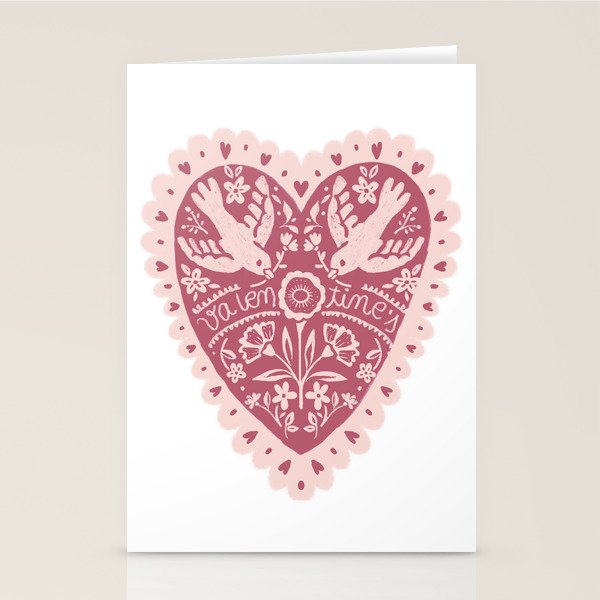 Handmade Valentines heart Stationery Card Gallery Image 2