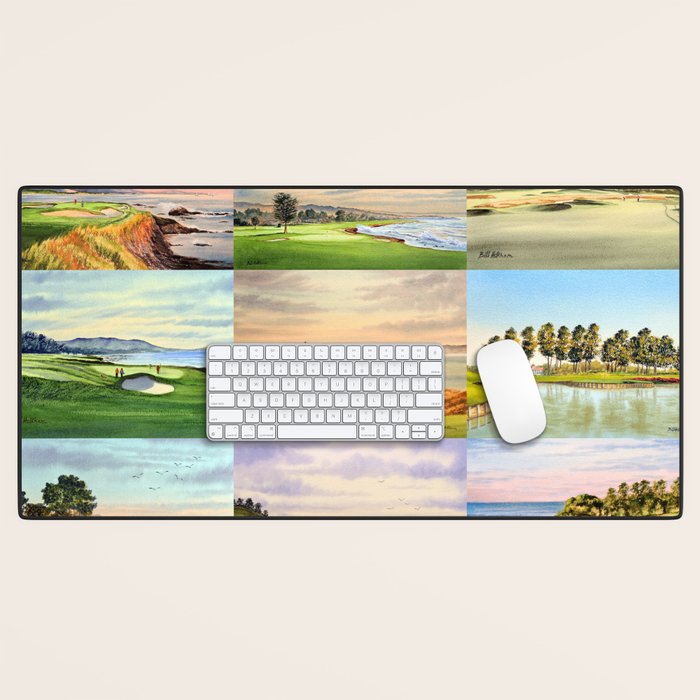 Famous Golf Courses In The USA Collage Desk Mat Gallery Image 1
