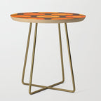 Such Cute Flowers Retro Floral Pattern in 70s Brown and Orange Side Table Gallery Image 1