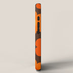 Such Cute Flowers Retro Floral Pattern in 70s Brown and Orange iPhone Case Gallery Image 2