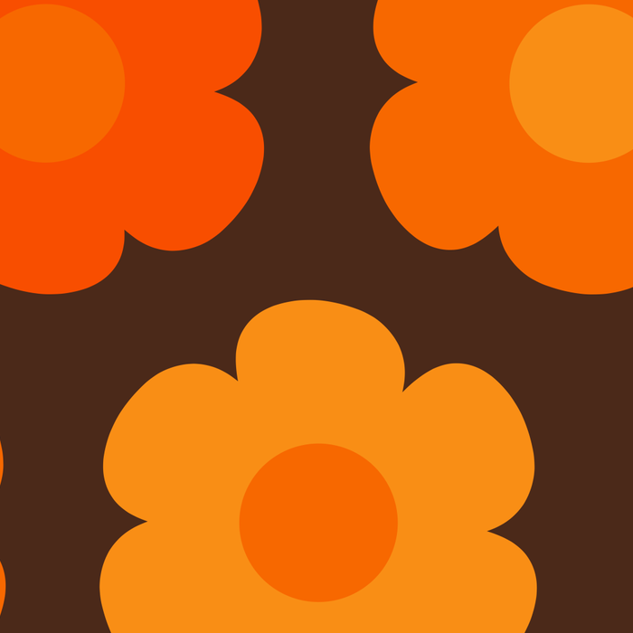 Such Cute Flowers Retro Floral Pattern in 70s Brown and Orange Coffee Mug Gallery Image 2