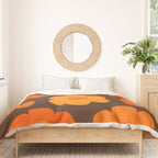 Such Cute Flowers Retro Floral Pattern in 70s Brown and Orange Duvet Cover Gallery Image 3