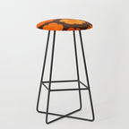 Such Cute Flowers Retro Floral Pattern in 70s Brown and Orange Stool Gallery Image 1