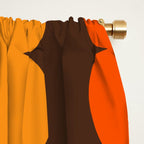 Such Cute Flowers Retro Floral Pattern in 70s Brown and Orange Window Curtain Gallery Image 2