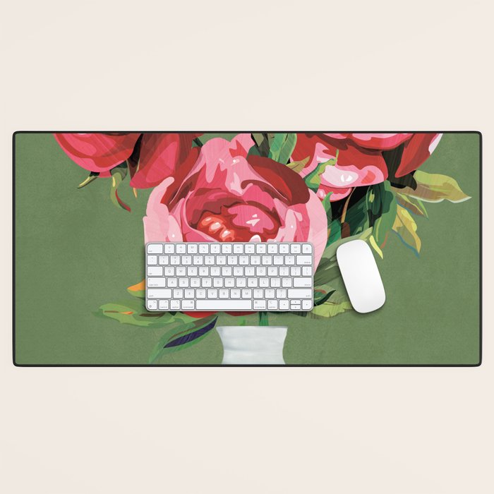 Vase of Flowers 1 Desk Mat Gallery Image 1