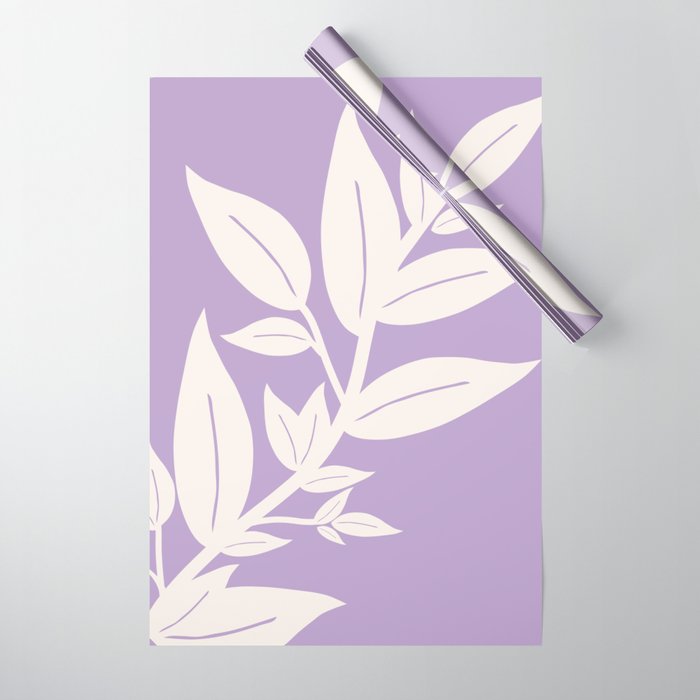 Leaves Purple Wrapping Paper Gallery Image 1