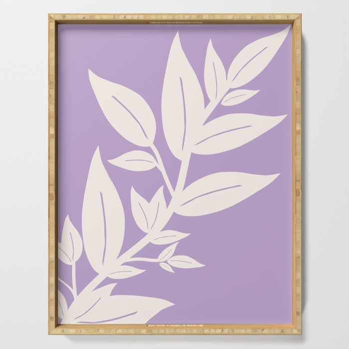 Leaves Purple Serving Tray Gallery Image 1