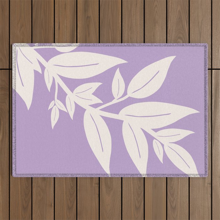 Leaves Purple Outdoor Rug Gallery Image 1