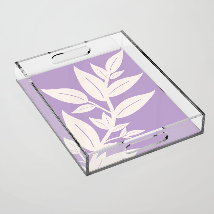 Leaves Purple Acrylic Tray Gallery Image 1