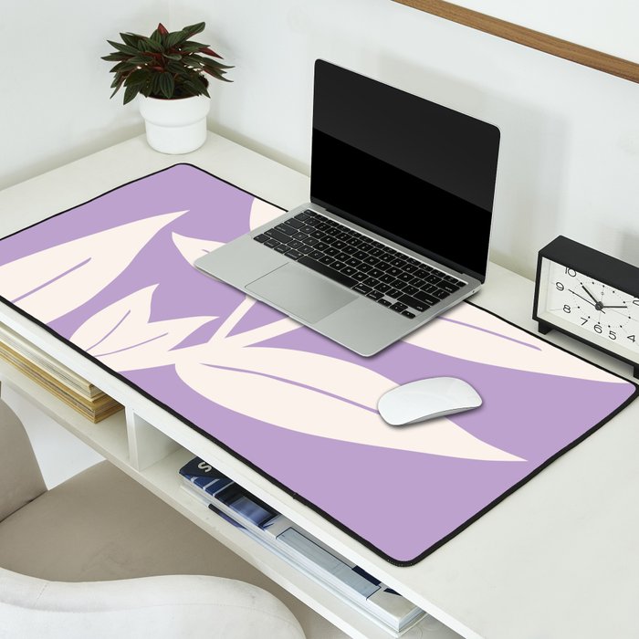 Leaves Purple Desk Mat Gallery Image 2