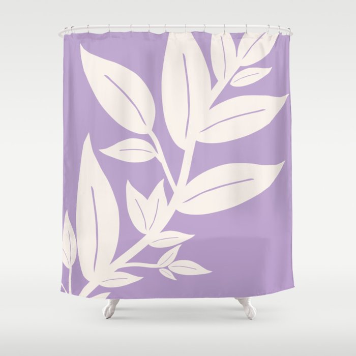 Leaves Purple Shower Curtain Gallery Image 1
