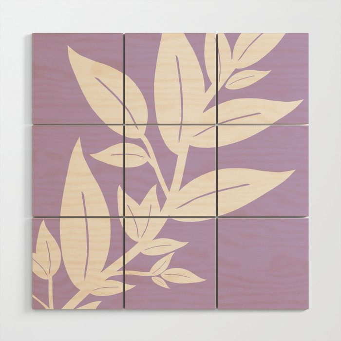 Leaves Purple Wood Wall Art Gallery Image 1