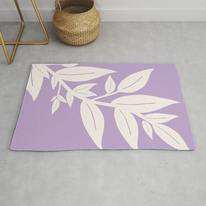 Leaves Purple Rug Gallery Image 1