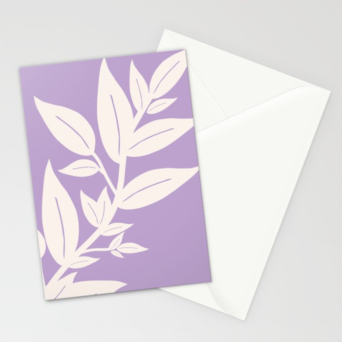Leaves Purple Stationery Card Gallery Image 2