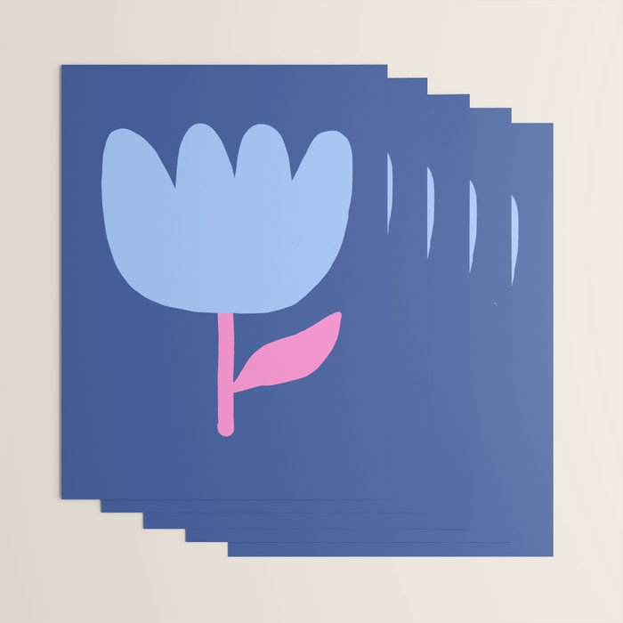 Happy Tulip - blue pink Wrapping Paper Gallery Image 3