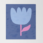 Happy Tulip - blue pink Throw Blanket Gallery Image 2