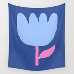 Happy Tulip - blue pink Wall Tapestry Gallery Image 4