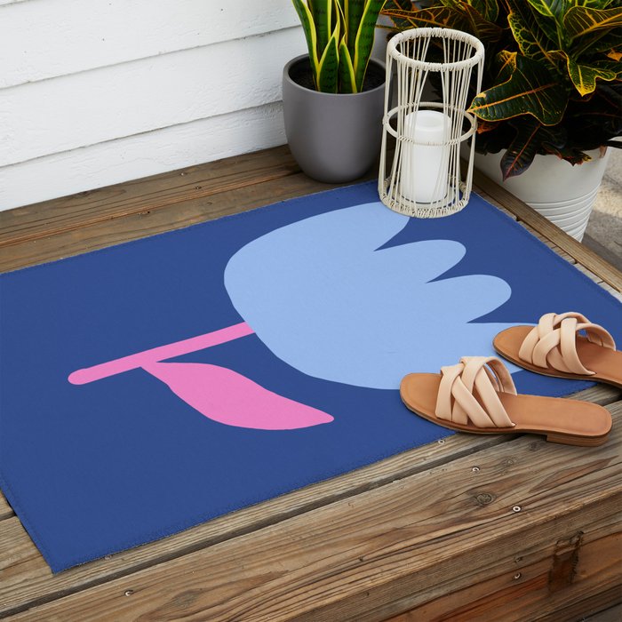 Happy Tulip - blue pink Outdoor Rug Gallery Image 2