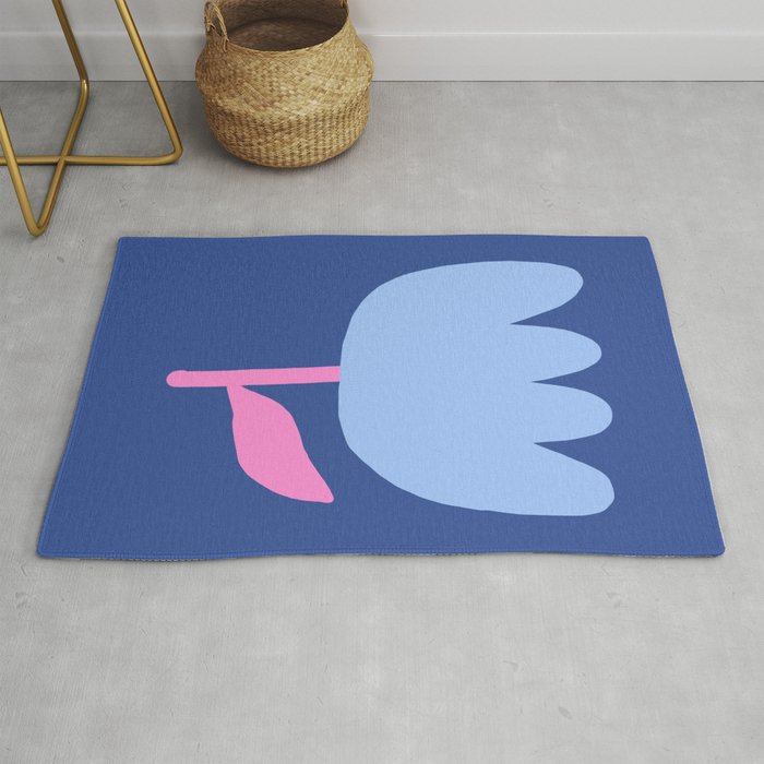 Happy Tulip - blue pink Rug Gallery Image 1