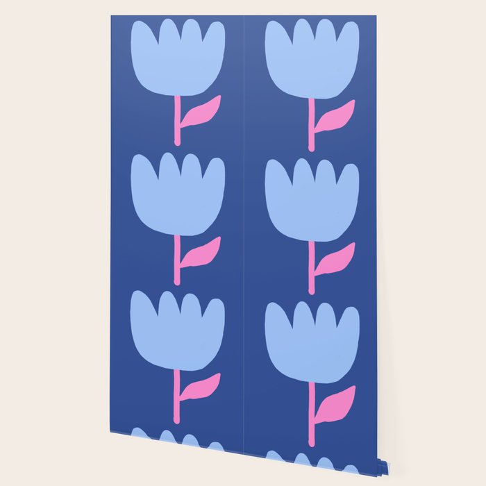 Happy Tulip - blue pink Wallpaper Gallery Image 2