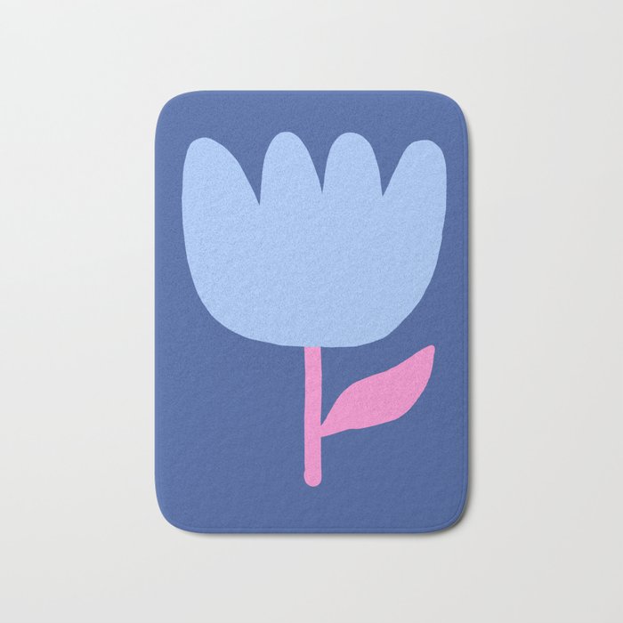 Happy Tulip - blue pink Bath Mat Gallery Image 1