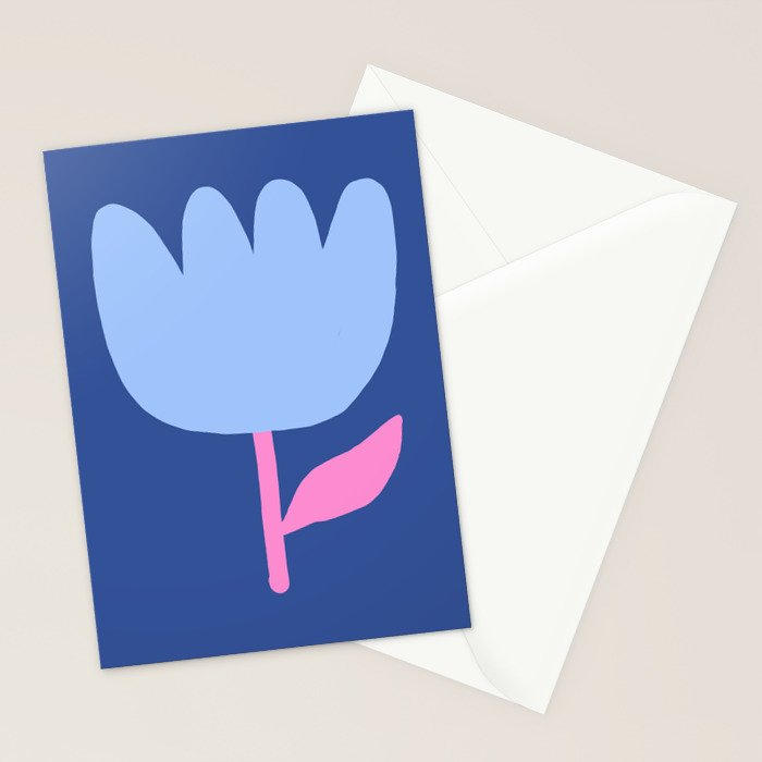 Happy Tulip - blue pink Stationery Card Gallery Image 2