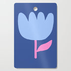 Happy Tulip - blue pink Cutting Board Gallery Image 1