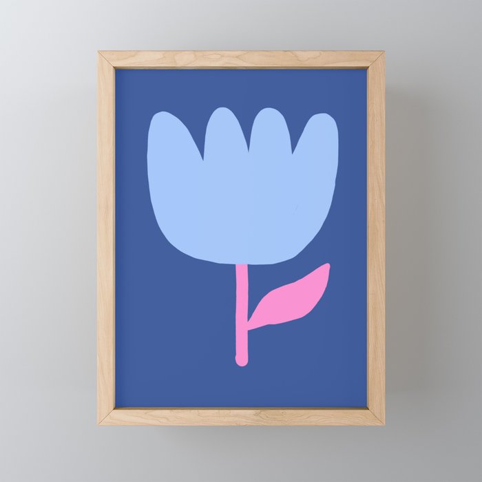 Happy Tulip - blue pink Mini Art Print Gallery Image 1