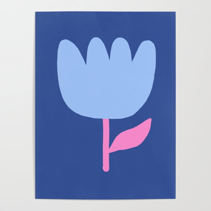 Happy Tulip - blue pink Poster Gallery Image 1