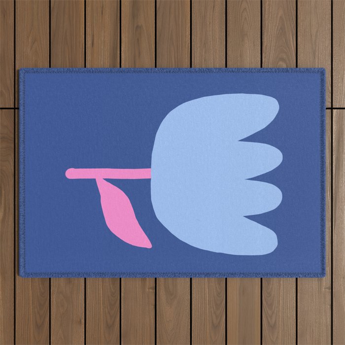 Happy Tulip - blue pink Outdoor Rug Gallery Image 1