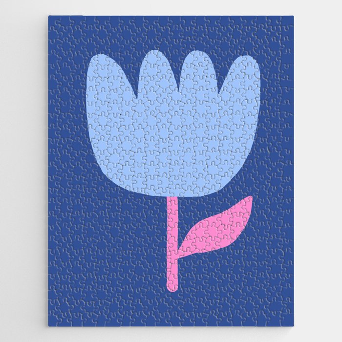 Happy Tulip - blue pink Jigsaw Puzzle Gallery Image 1