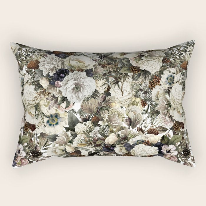 Christmas Vintage Floral Rectangular Pillow Gallery Image 1